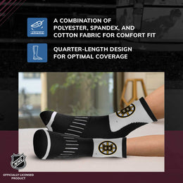 Boston  Bruins NHL Adult Surge Team Mascot Mens and Womens Quarter Socks - Black