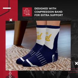 Cal Golden Bears Adult NCAA Surge Quarter Length Crew Socks - Navy