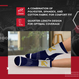 Cal Golden Bears Adult NCAA Surge Quarter Length Crew Socks - Navy