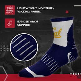 Cal Golden Bears Adult NCAA Surge Quarter Length Crew Socks - Navy