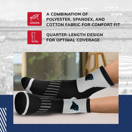Carolina Panthers NFL Youth Performance Quarter Length Socks - Black