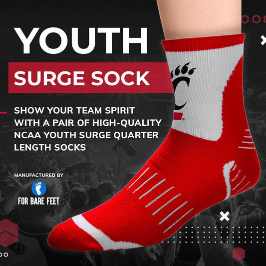 Cincinnati  Bearcats NCAA Youth Surge Team Mascot Quarter Socks - Red