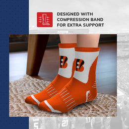 Cincinnati Bengals NFL Performance Quarter Length Socks - Orange