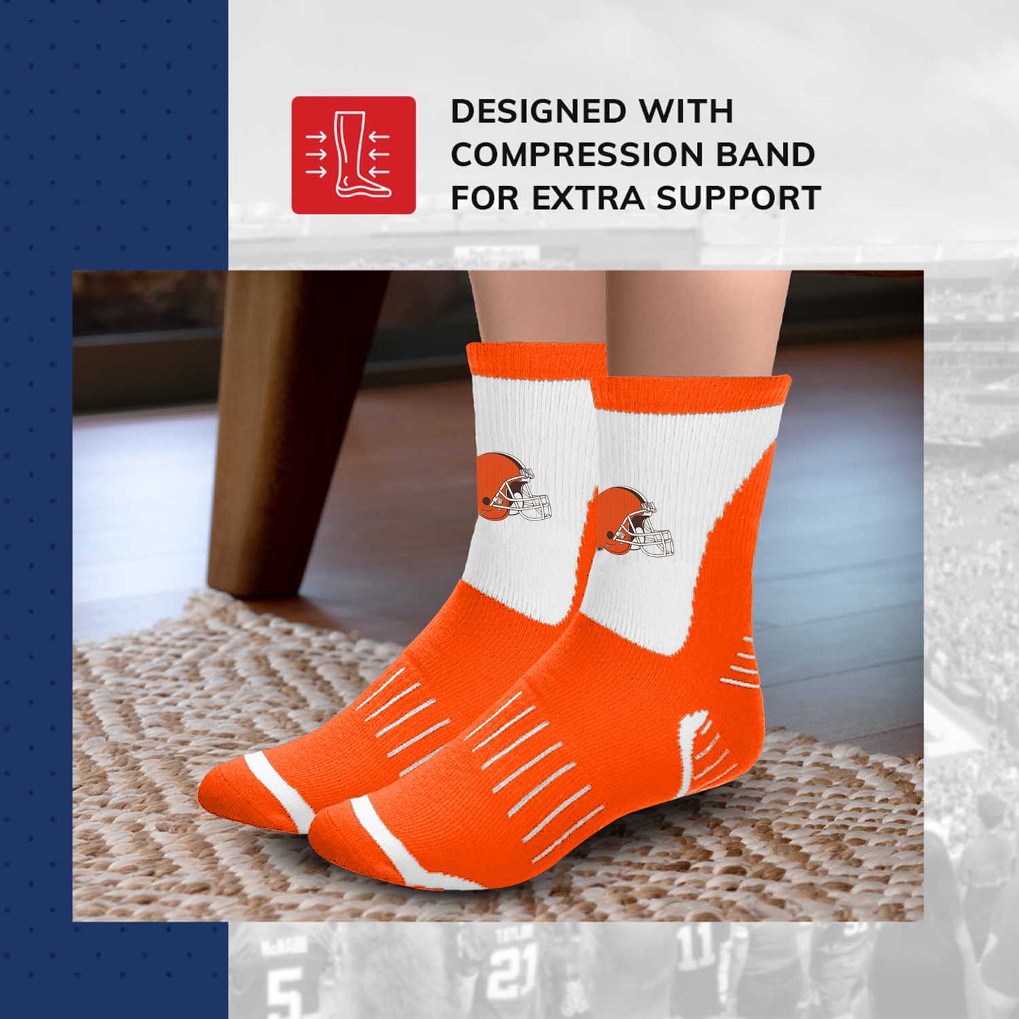 Cleveland Browns NFL Youth Crew Length Surge Socks for Boys and Girls - Team Color