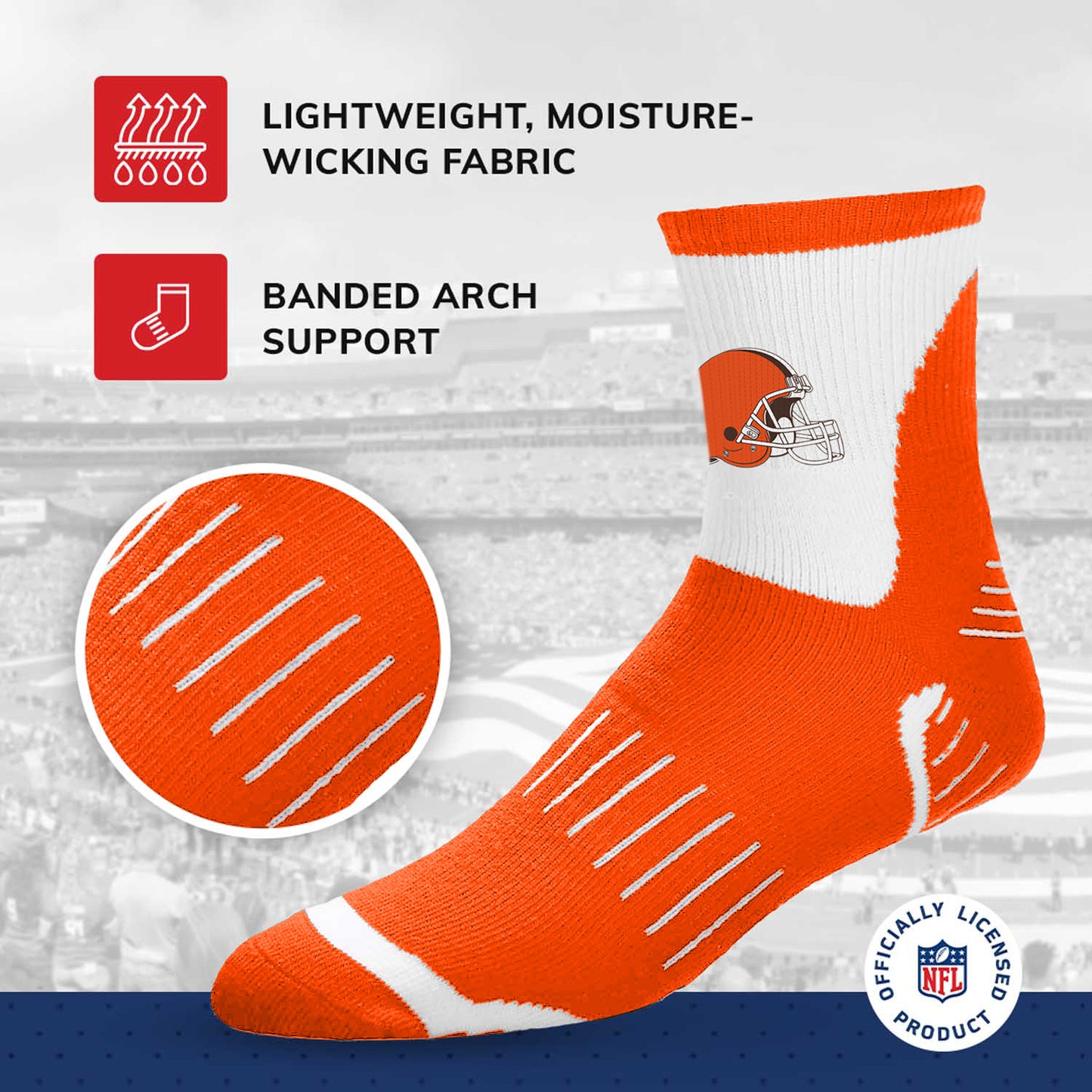 Cleveland Browns NFL Youth Crew Length Surge Socks for Boys and Girls - Team Color