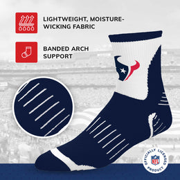 Houston Texans NFL Performance Quarter Length Socks - Navy