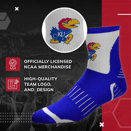 Kansas Jayhawks Adult NCAA Surge Quarter Length Crew Socks - Royal