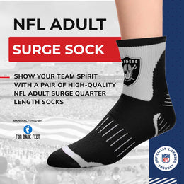 Las Vegas Raiders NFL Performance Quarter Length Socks - Black