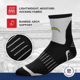 Los Angeles Chargers NFL Youth Performance Quarter Length Socks - Black