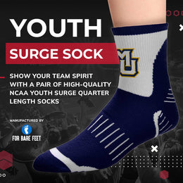 Marquette Golden Eagles NCAA Youth Surge Team Mascot Quarter Socks - Navy