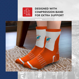 Miami Dolphins NFL Performance Quarter Length Socks - Orange