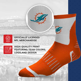 Miami Dolphins NFL Performance Quarter Length Socks - Orange