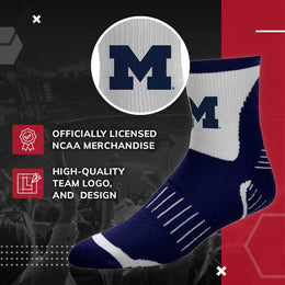 Michigan Wolverines Adult NCAA Surge Quarter Length Crew Socks - Navy