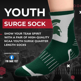 Michigan State Spartans NCAA Youth Surge Team Mascot Quarter Socks - Forest Green