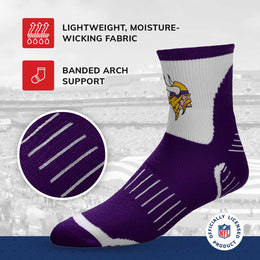 Minnesota Vikings NFL Performance Quarter Length Socks - Purple