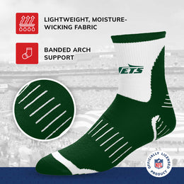 New York Jets NFL Performance Quarter Length Socks - Forest Green