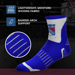 New York Rangers NHL Adult Surge Team Mascot Mens and Womens Quarter Socks - Royal
