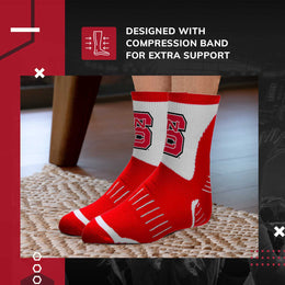 NC State Wolfpack NCAA Youth Surge Team Mascot Quarter Socks - Red