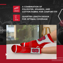 NC State Wolfpack Adult NCAA Surge Quarter Length Crew Socks - Red