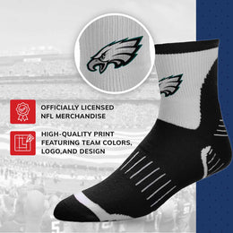 Philadelphia Eagles NFL Performance Quarter Length Socks - Black
