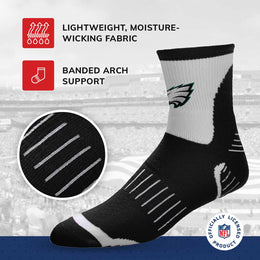 Philadelphia Eagles NFL Youth Performance Quarter Length Socks - Black