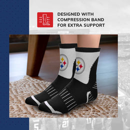 Pittsburgh Steelers NFL Youth Performance Quarter Length Socks - Black