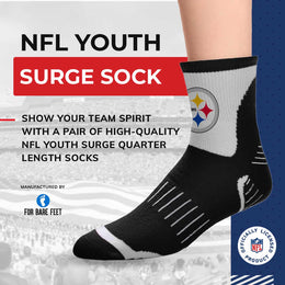 Pittsburgh Steelers NFL Youth Performance Quarter Length Socks - Black