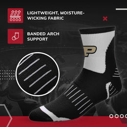 Purdue Boilermakers NCAA Youth Surge Team Mascot Quarter Socks - Black