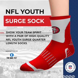 San Francisco 49ers NFL Youth Performance Quarter Length Socks - Red