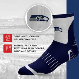 Seattle Seahawks NFL Performance Quarter Length Socks - Navy
