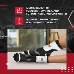 USC Trojans Adult Surge Quarter Length Crew Socks for Men and Women - Black