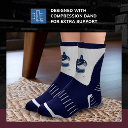 Vancouver Canucks NHL Adult Surge Team Mascot Mens and Womens Quarter Socks - Navy
