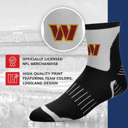 Washington Commanders NFL Youth Performance Quarter Length Socks - Black