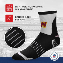 Washington Commanders NFL Youth Performance Quarter Length Socks - Black