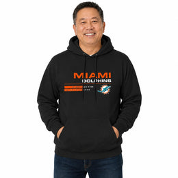 Miami Dolphins  NFL Speed Stat Sheet Fleece Hooded Sweatshirt Men Women - Black