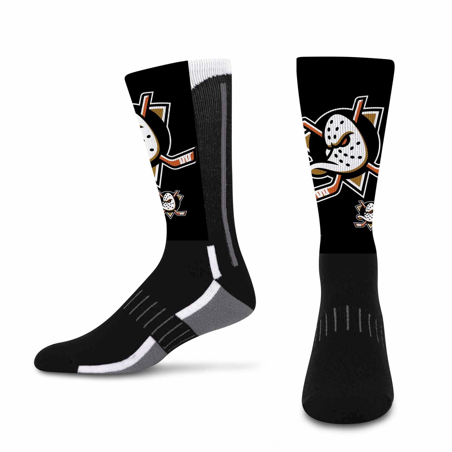Anaheim Ducks Adult NHL Zoom Curve Team Crew Socks - Black