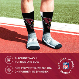 Arizona Cardinals NFL Adult Curve Socks - Black