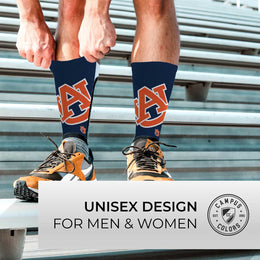 Auburn Tigers NCAA Striped Crew Socks Men Women - Navy