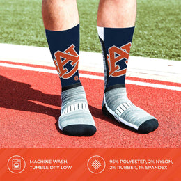 Auburn Tigers NCAA Striped Crew Socks Men Women - Navy