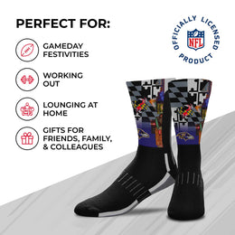 Baltimore Ravens NFL Youth Zoom Location Crew Socks - Black