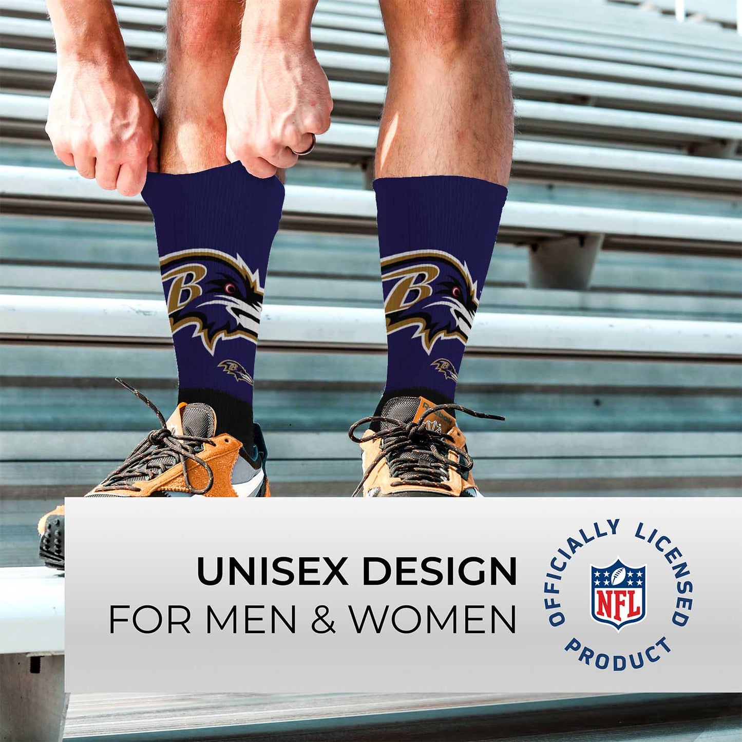 Baltimore Ravens NFL Adult Curve Socks - Black