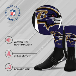 Baltimore Ravens NFL Youth V Curve Socks - Black