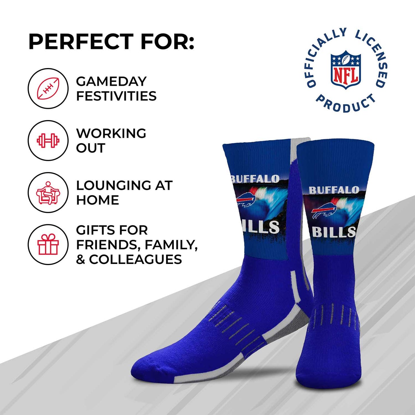 Buffalo Bills NFL Youth Zoom Location Crew Socks - Royal