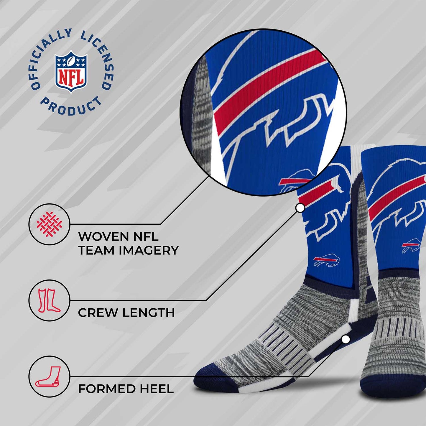 Buffalo Bills NFL V Curve  Socks - Blue