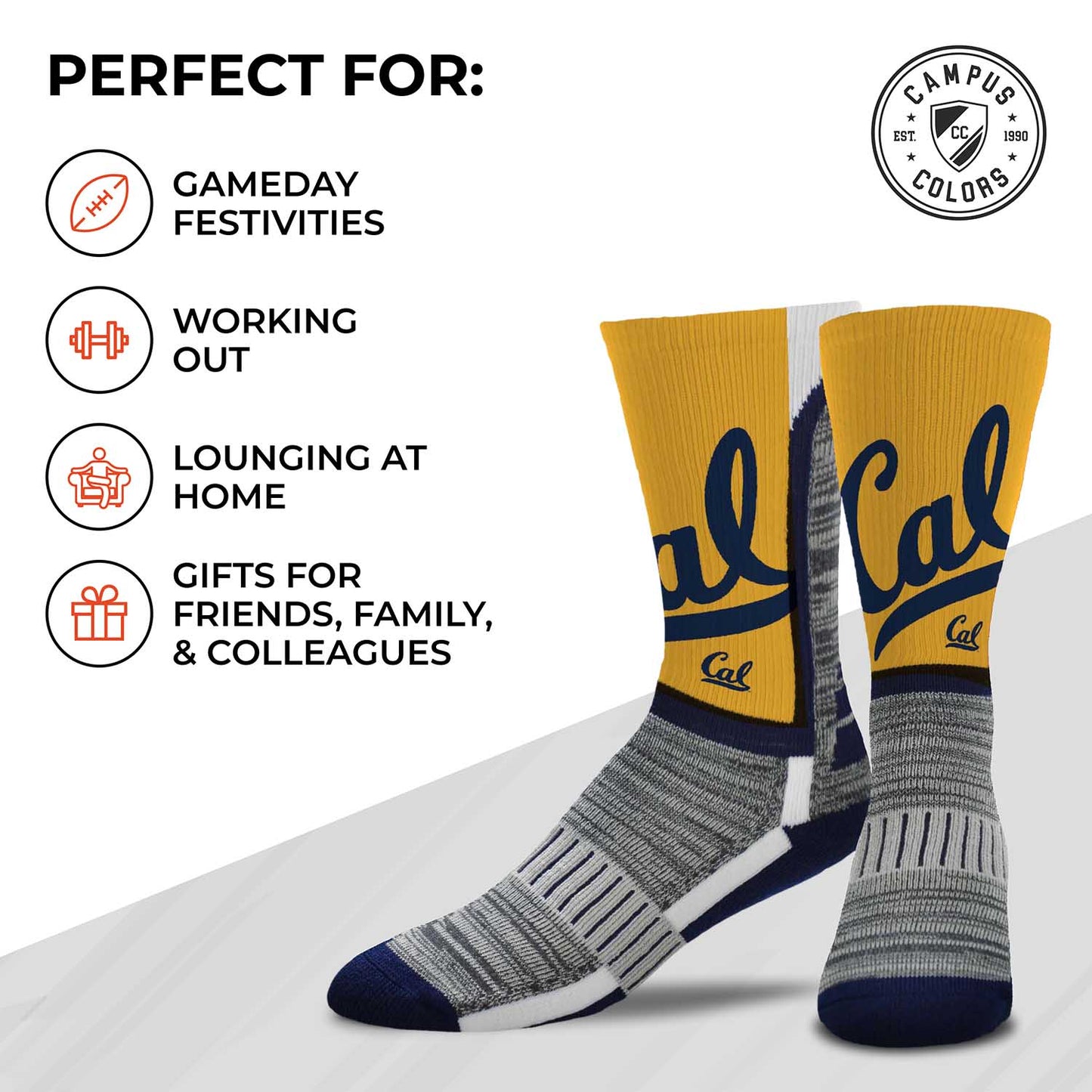 Cal Golden Bears NCAA Youth University Socks - Yellow