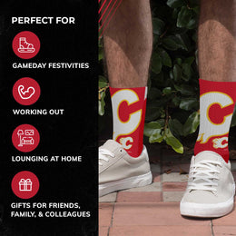 Calgary Flames Youth NHL Zoom Curve Team Crew Socks - Red