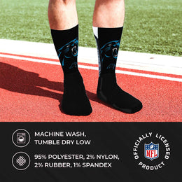 Carolina Panthers NFL Adult Curve Socks - Light Blue