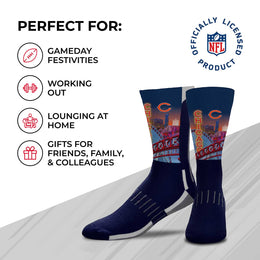 Chicago Bears NFL Adult Zoom Location Crew Socks - Navy