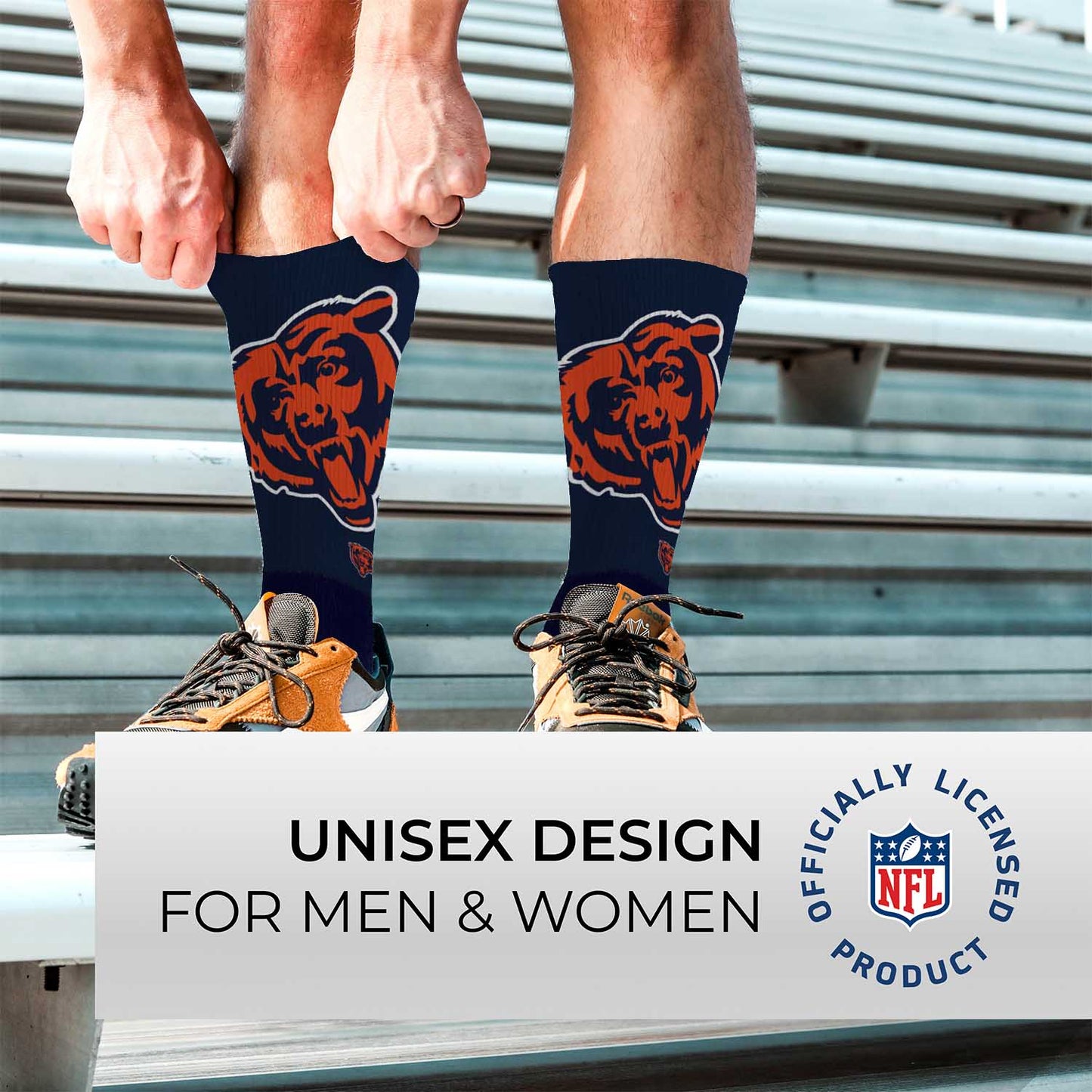 Chicago Bears NFL Adult Curve Socks - Blue