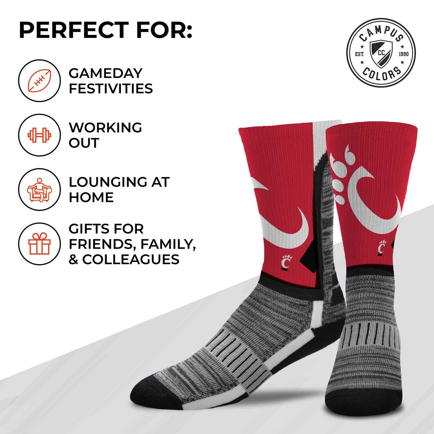 Cincinnati  Bearcats NCAA Youth University Socks - Red